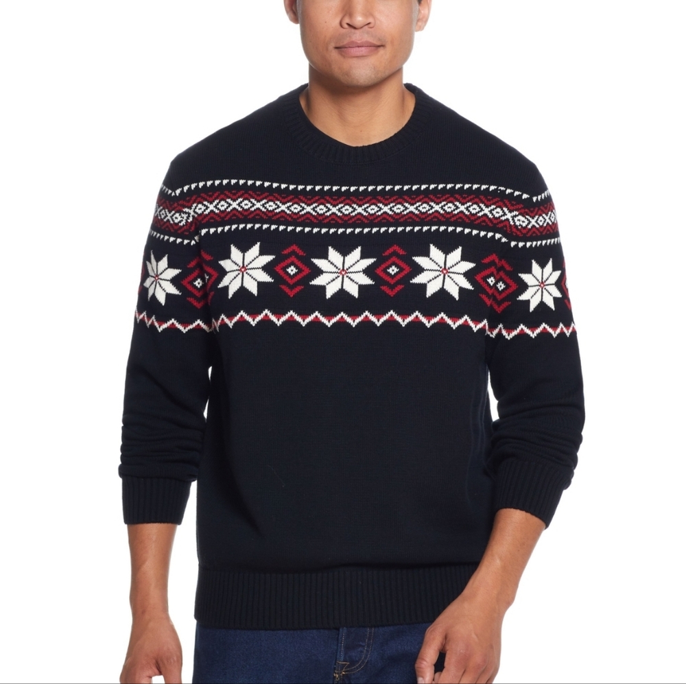 Men's Snowflake Crew Neck Sweater
